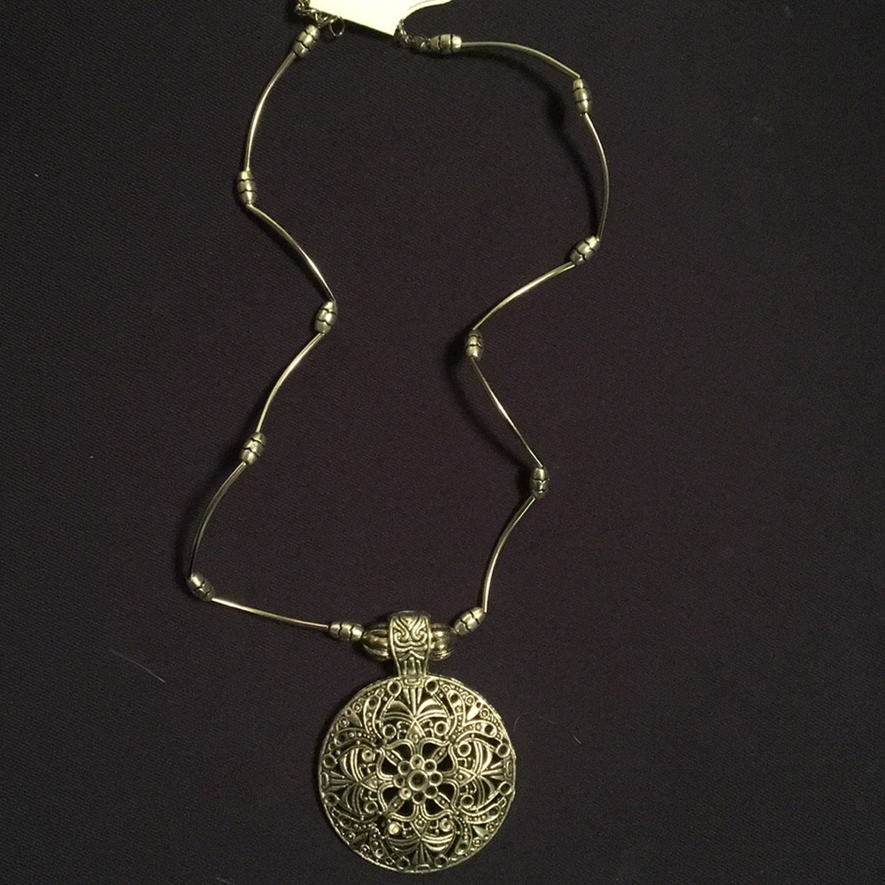 Large silver necklace
